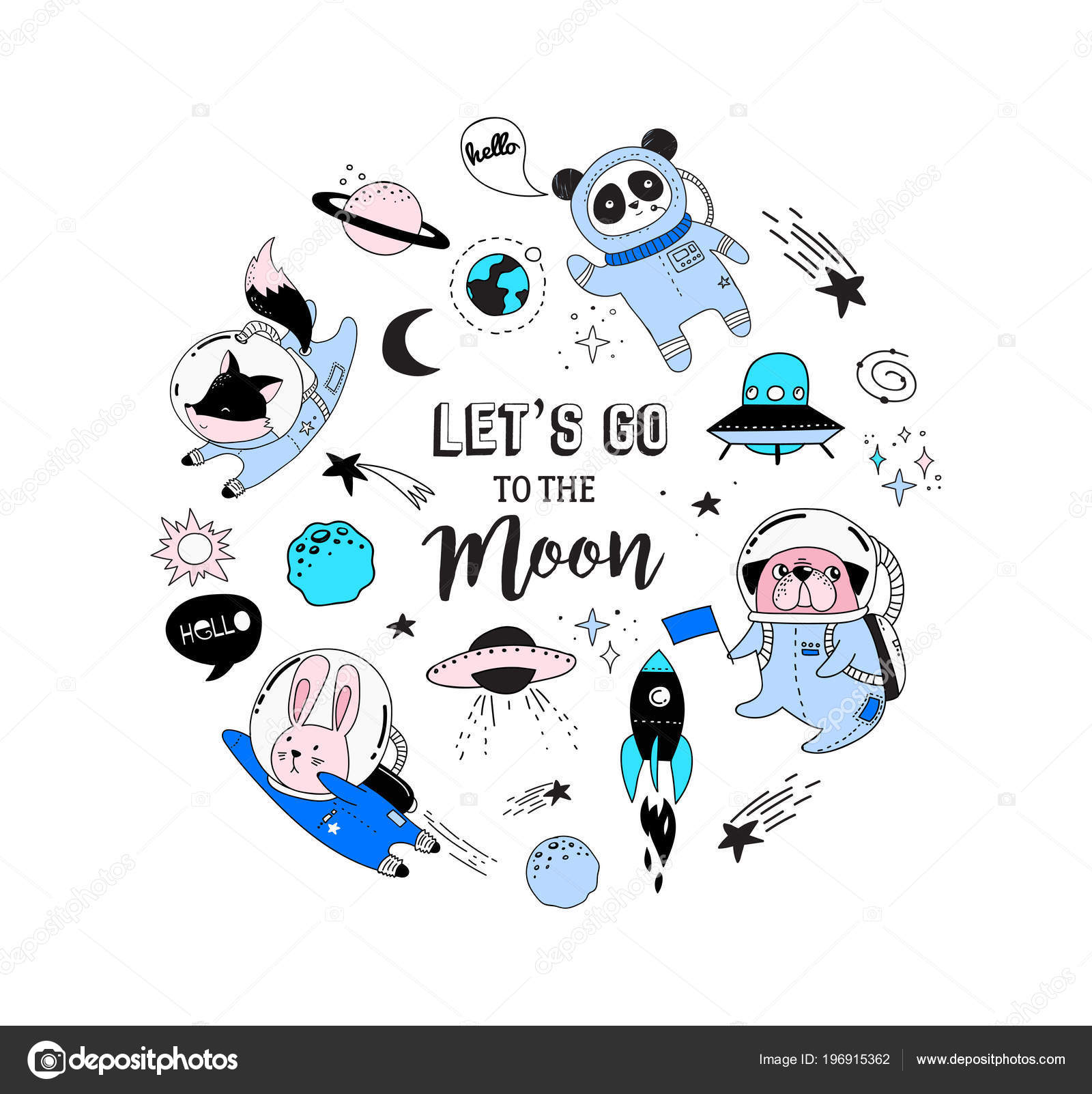 Cute Space Animals - HD Wallpaper 