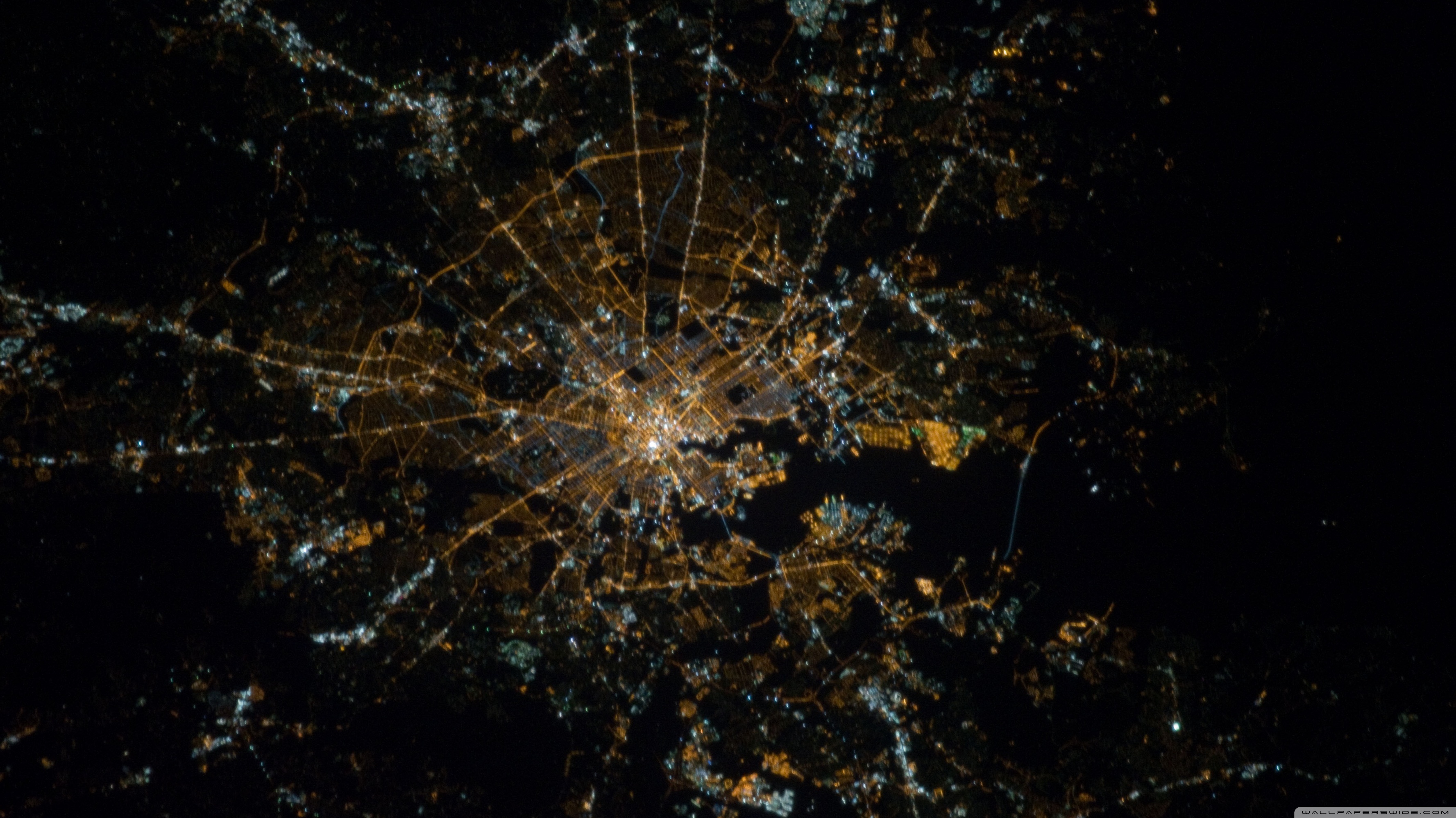 Moscow At Night From Space - HD Wallpaper 