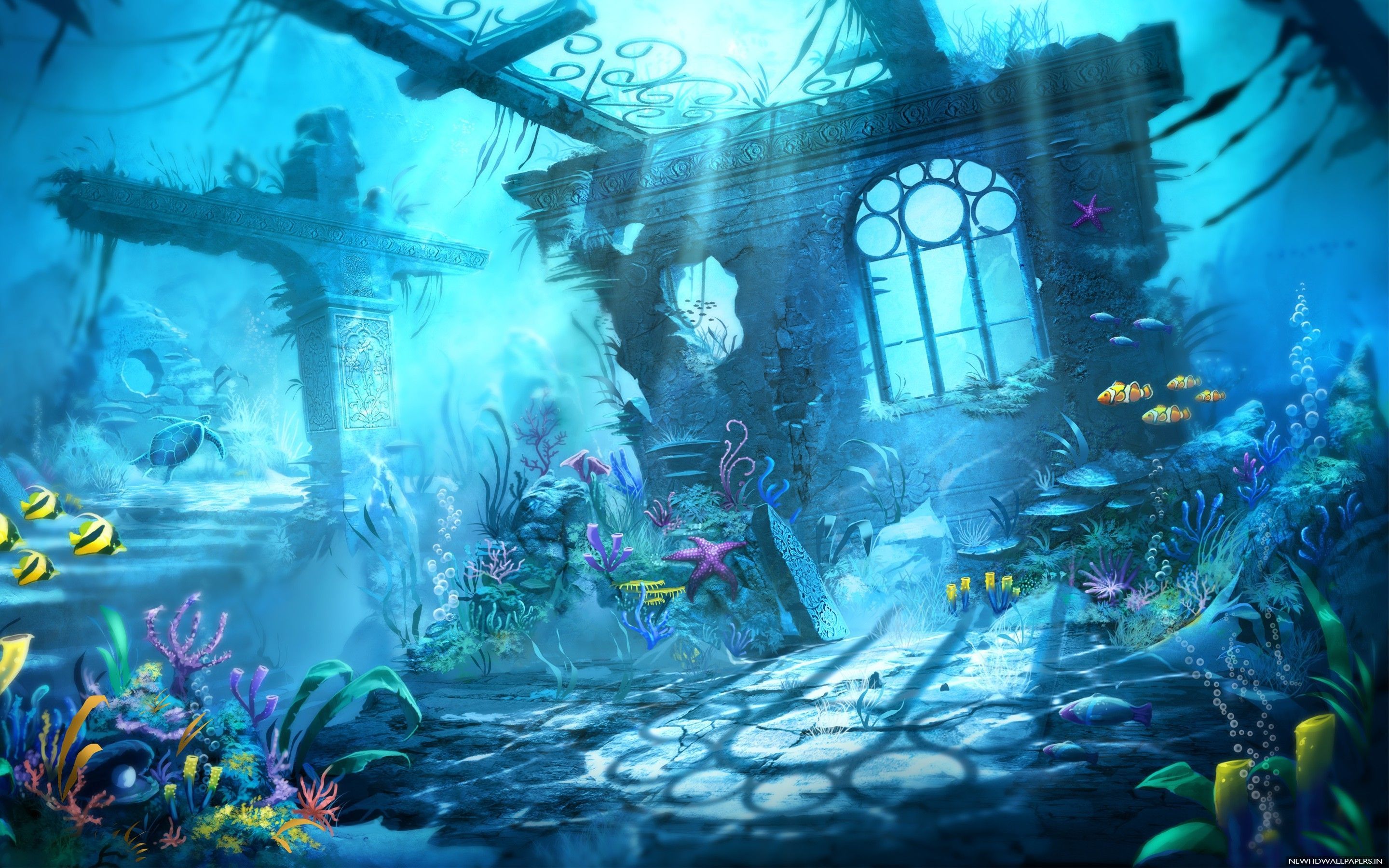 Underwater World, Fish, Wallpaper V - Underwater Fantasy Wallpaper Hd - HD Wallpaper 
