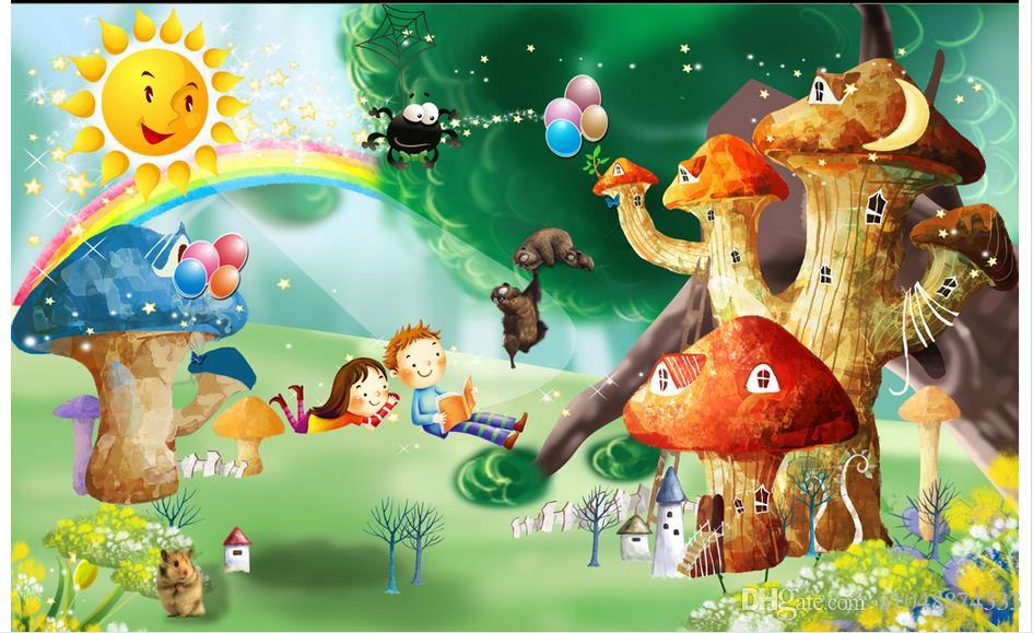 Mushroom Wallpaper Cartoon - HD Wallpaper 
