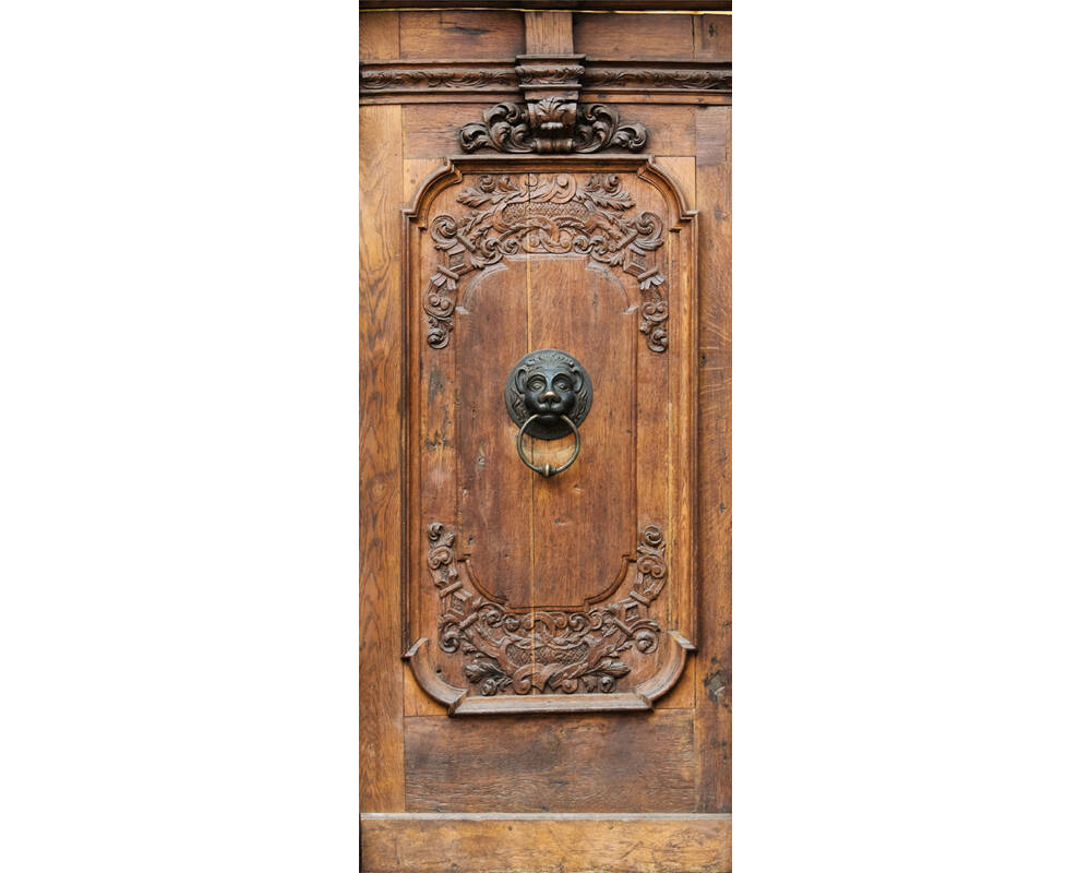 Livingwalls Door Mural London - Wohnzimmer Tresor In Holzoptik - HD Wallpaper 