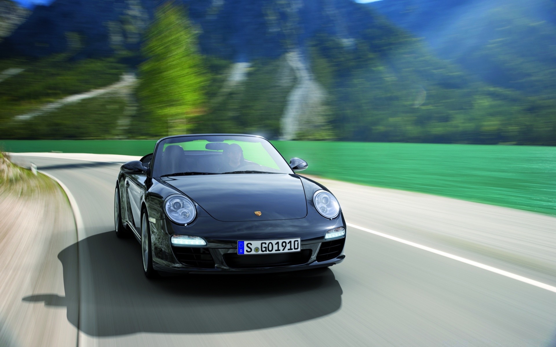 Cars Car Asphalt Vehicle Hurry Transportation System - Porsche 911 Cabrio Black Edition - HD Wallpaper 