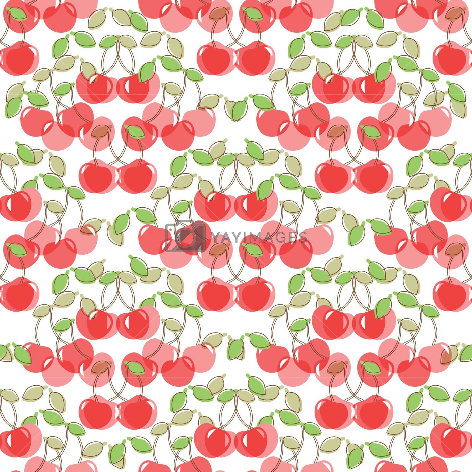 Seamless Pattern With Watercolor Berry Cherry - HD Wallpaper 