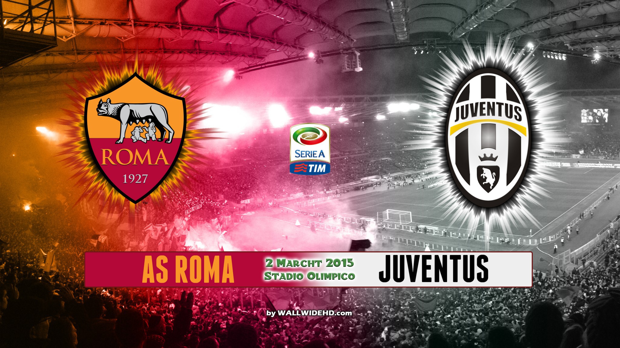 As Roma Vs Juventus Fc 2014-2015 Serie A Tim Wallpaper - Roma Juventus - HD Wallpaper 