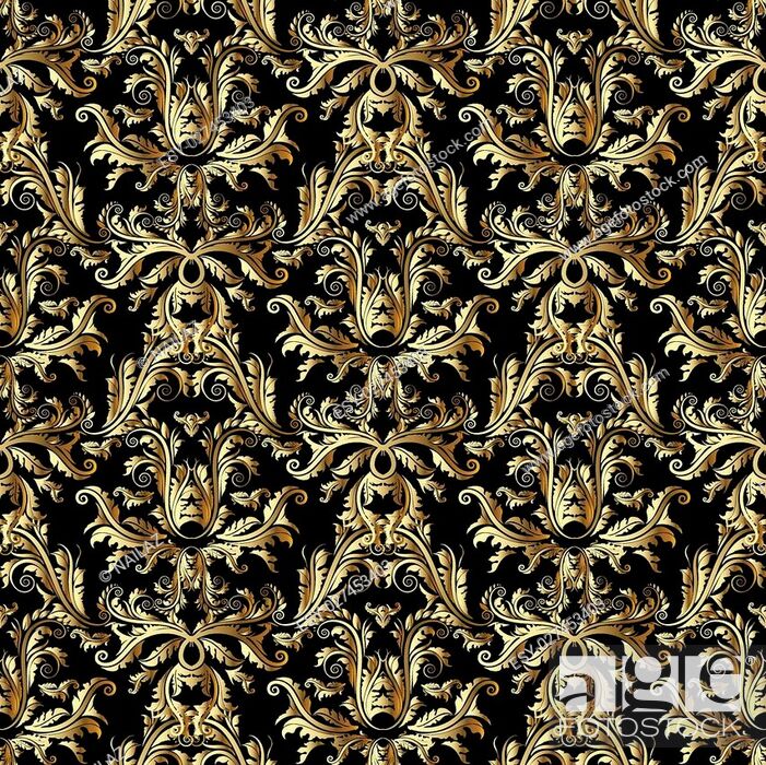 Vector Vintage Seamless Wallpaper With Repeating Floral - Motif - HD Wallpaper 