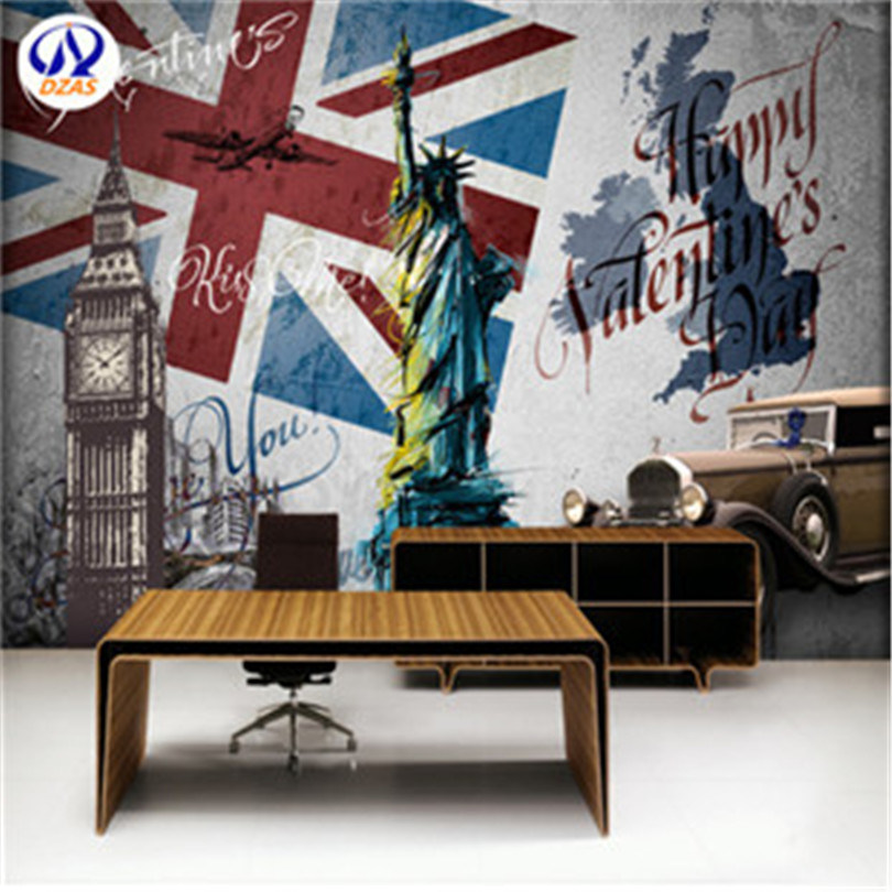 As-mc Custom Hotel Restaurant Bar Background Large - Big Ben Decoration Coffe Shop - HD Wallpaper 