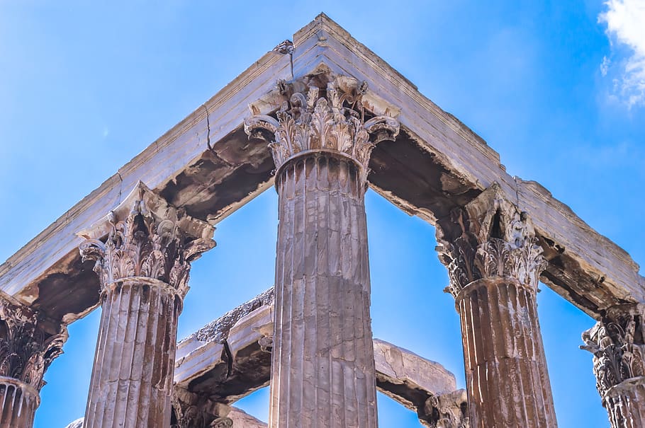 Greece, Athens, Temple Of Olympian Zeus, Ellada, Hellas, - Temple Of Olympian Zeus - HD Wallpaper 