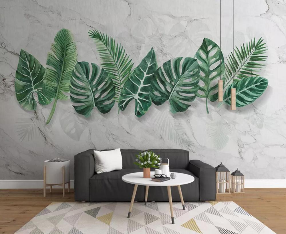 3d Tropical Leaves Wall Murals - HD Wallpaper 