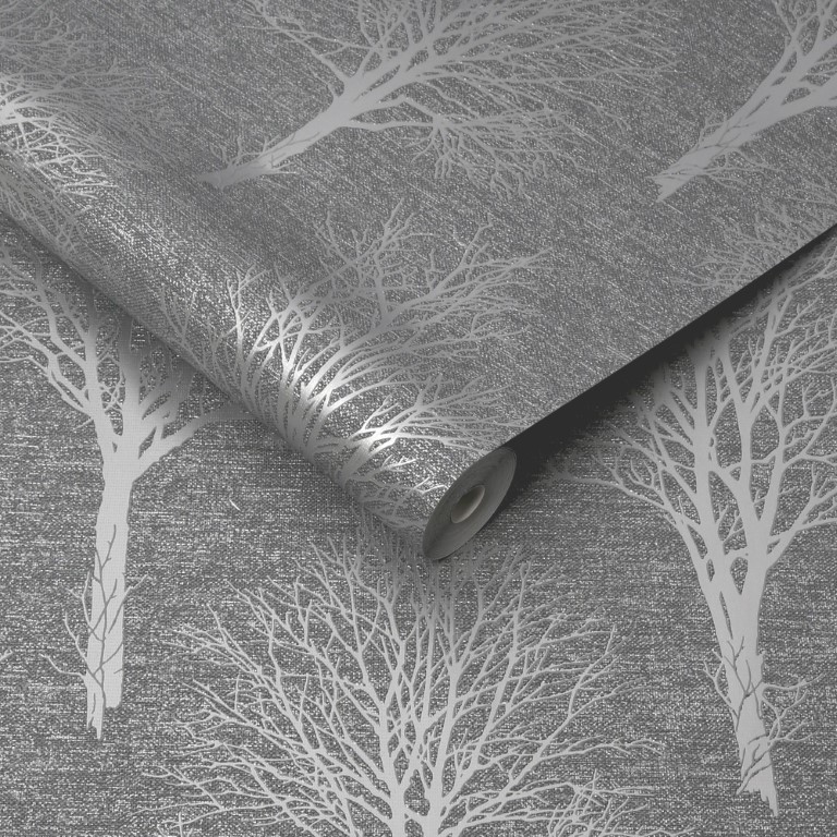 Graham And Brown Wallpaper Boutique Landscape Charcoal - HD Wallpaper 