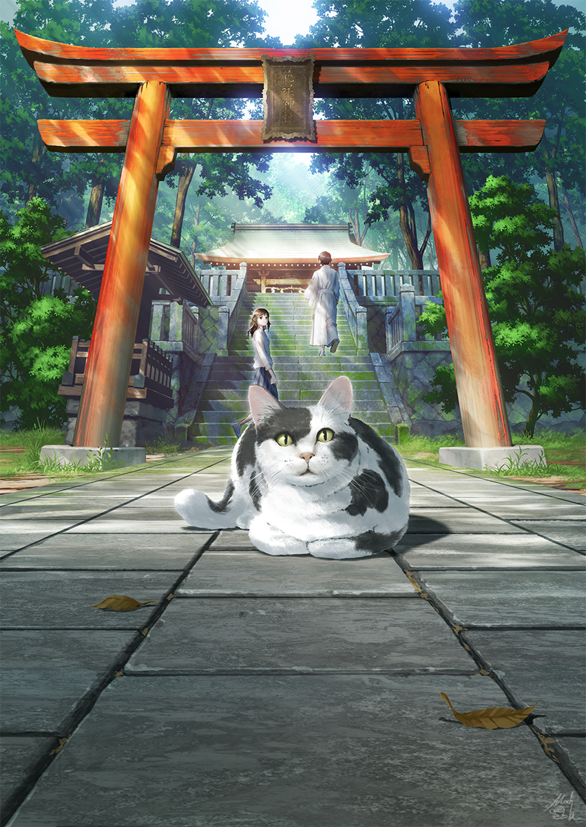 Gatos Paisajes Anime - HD Wallpaper 