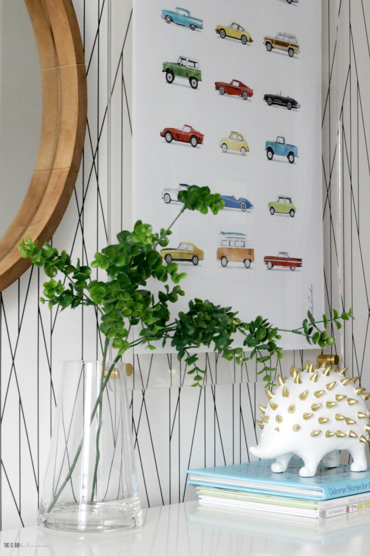 Black And White Geometric Wallpaper Accent Wall - Plywood - HD Wallpaper 