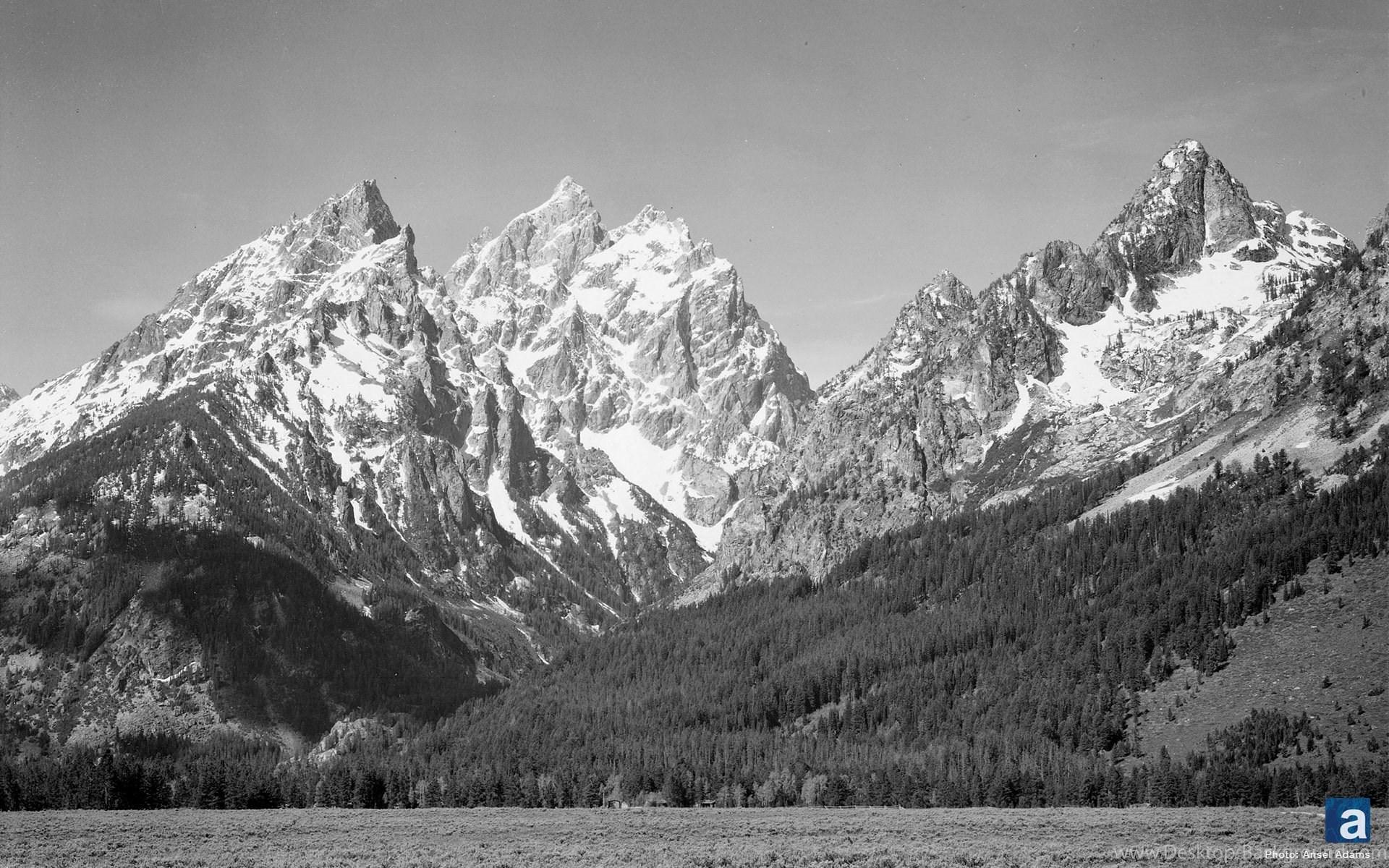 Ansel Adams Wallpaper - Ansel Adams Grand Tetons Print - HD Wallpaper 