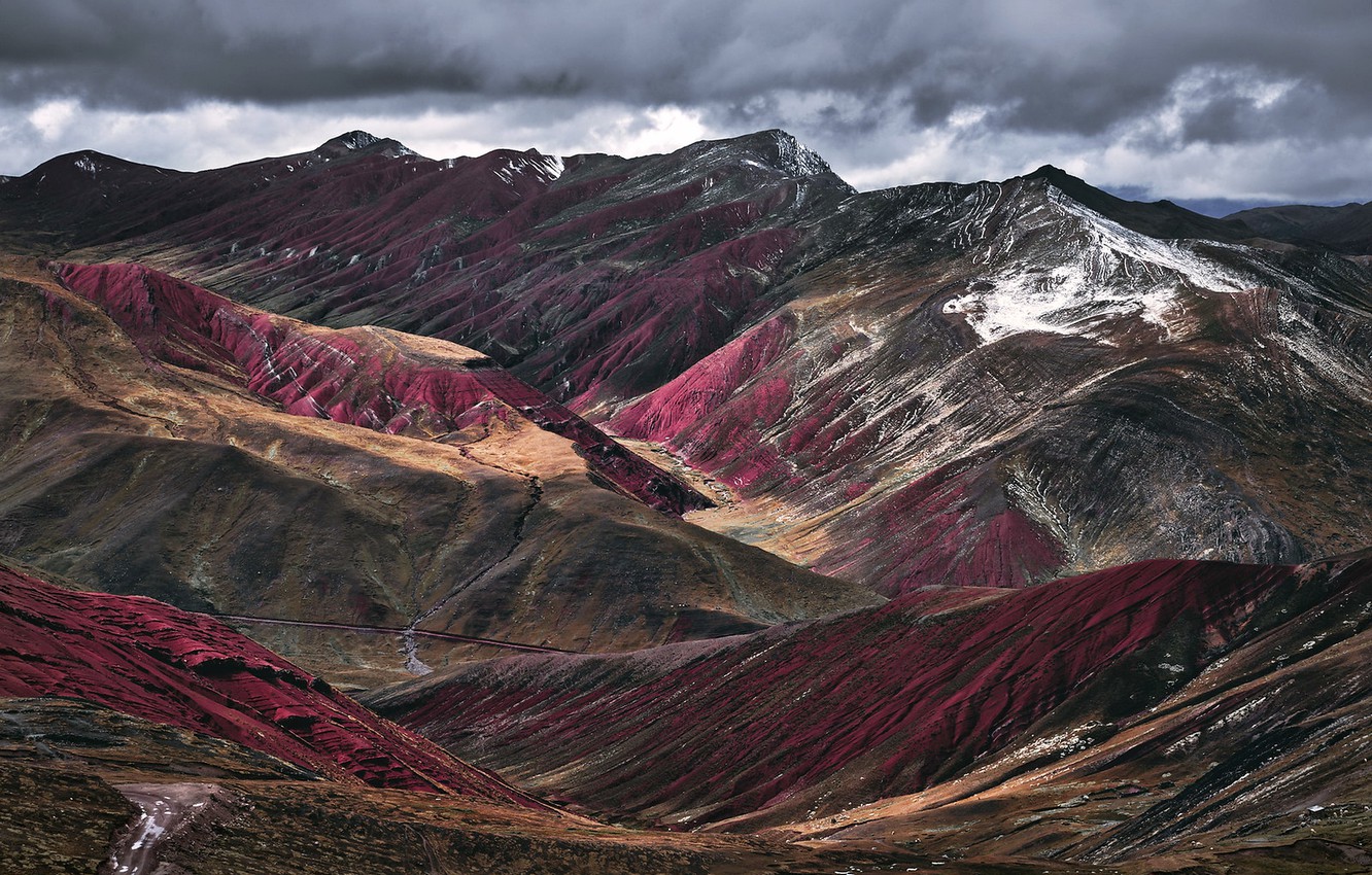 Photo Wallpaper Nature, Peru, Rainbow Mountains - Summit - HD Wallpaper 