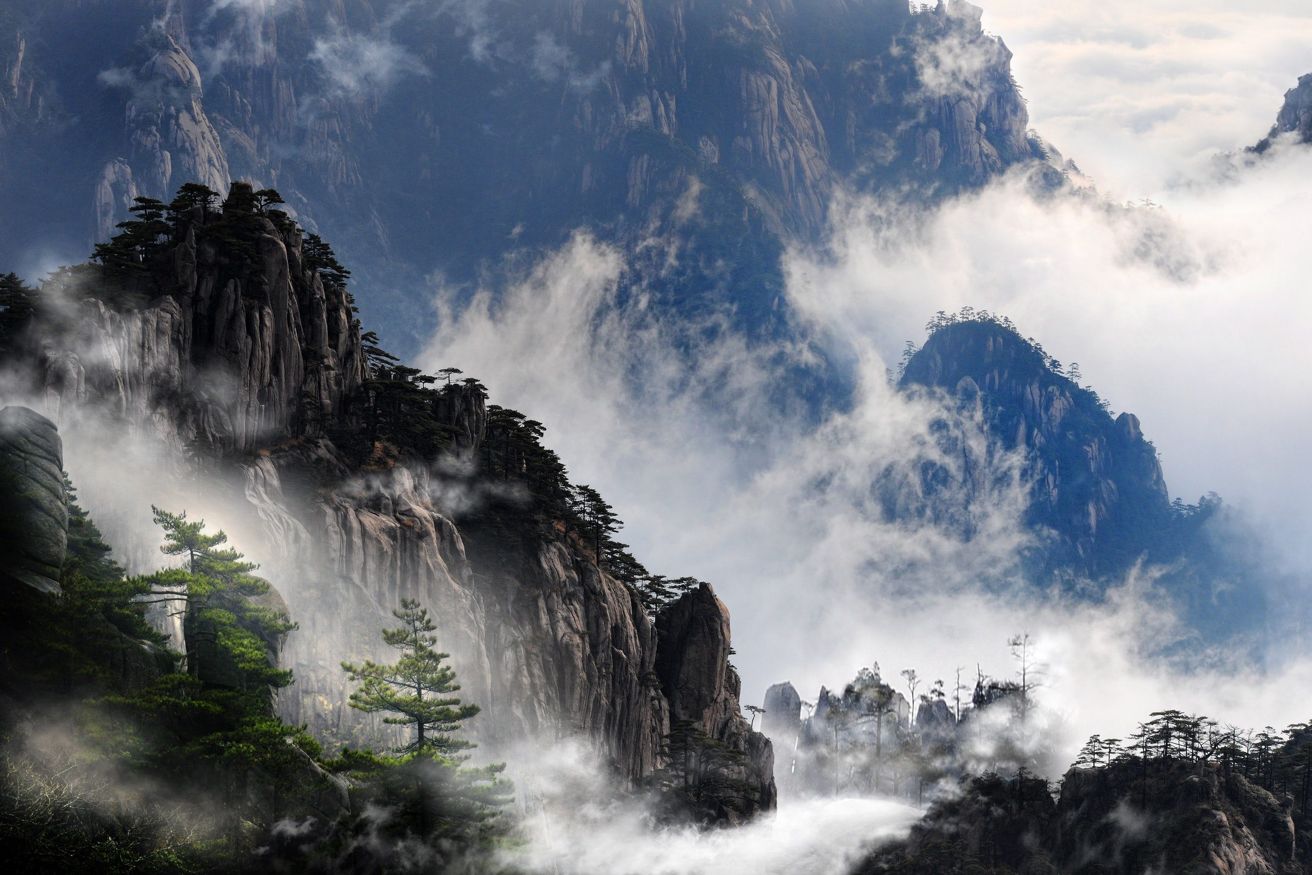 Awesome Mountains Smoky Wallpaper Natural Background - Hd Background Smoky Mountains - HD Wallpaper 