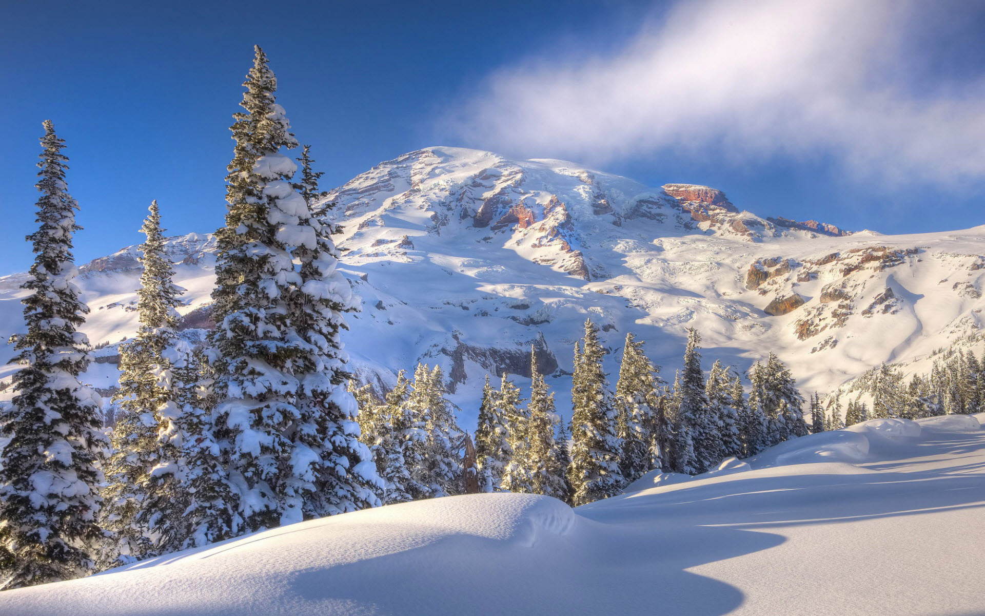Winter Mountain Mac Backgrounds - HD Wallpaper 