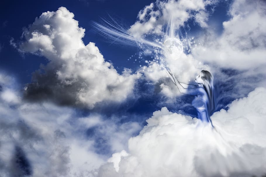 Pagan, Moon, Wicca, Nature, Blue, Atmosphere, Desktop - HD Wallpaper 