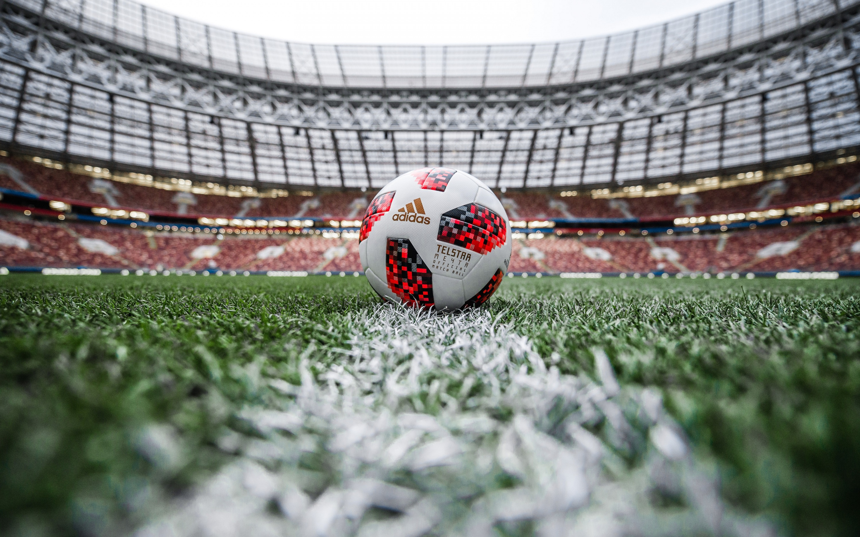 Adidas Telstar 18, Football Pitch, Grass, Official - Cool Soccer Ball Football Background Hd - HD Wallpaper 