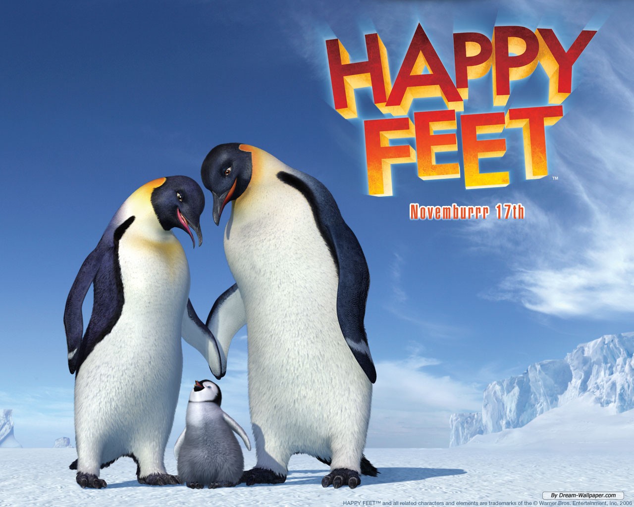 Free Cartoon Wallpaper - Happy Feet - HD Wallpaper 