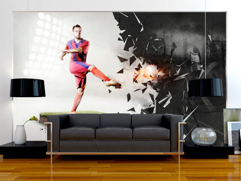 Wall Mural Power Of Football - Fototapet 3d Fotbal - HD Wallpaper 