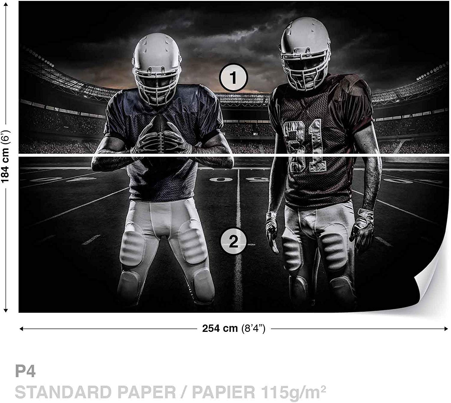 Boys American Football Bedroom Murals - HD Wallpaper 