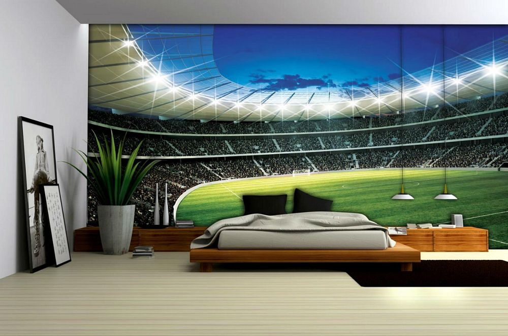 Football Themed Bedrooms Photo - 3d Photo Wallpaper Bedroom - HD Wallpaper 