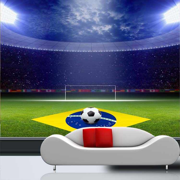 Custom Sports Football 5d Papel Mural Theme Stadium - Football Field - HD Wallpaper 