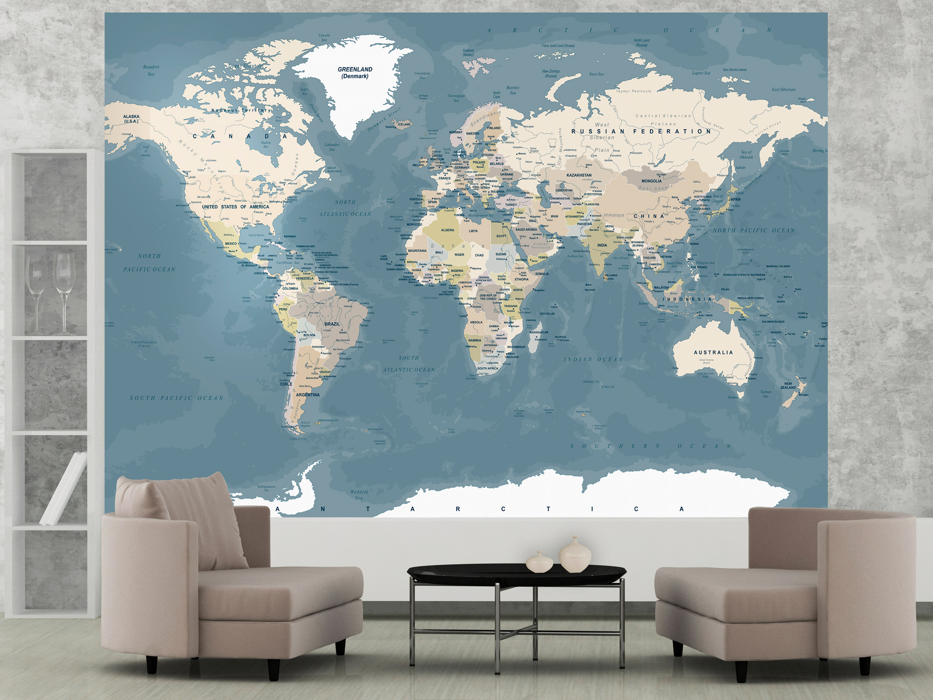 Photo Wallpaper Vintage World Map - World Map Wall - HD Wallpaper 