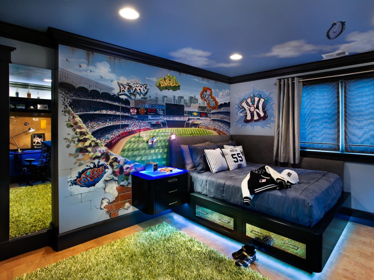Boy S Baseball Themed Bedroom - Best Room For Boy - HD Wallpaper 