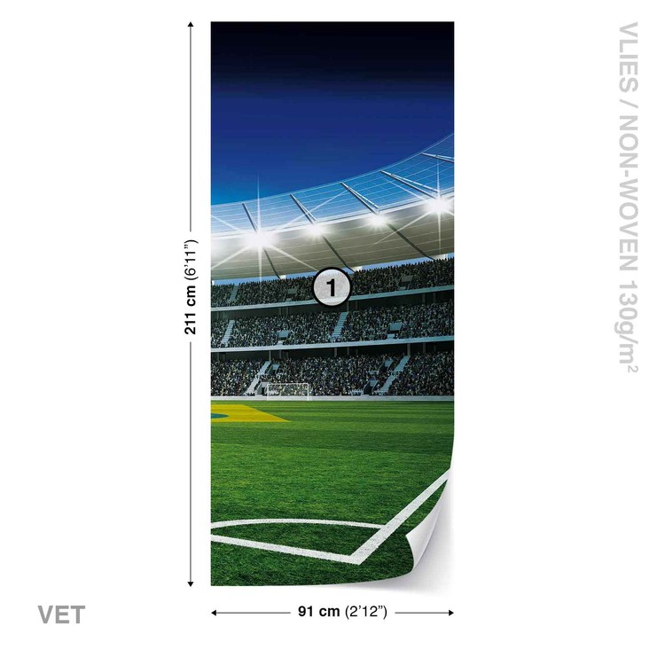 Football Stadium Wallpaper Mural - Deursticker Voetbal - HD Wallpaper 