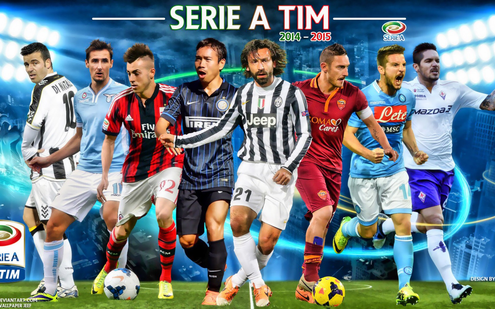 Serie A Tim 2014-2015 Football Stars Wallpaper - Fondo Serie A Tim - HD Wallpaper 