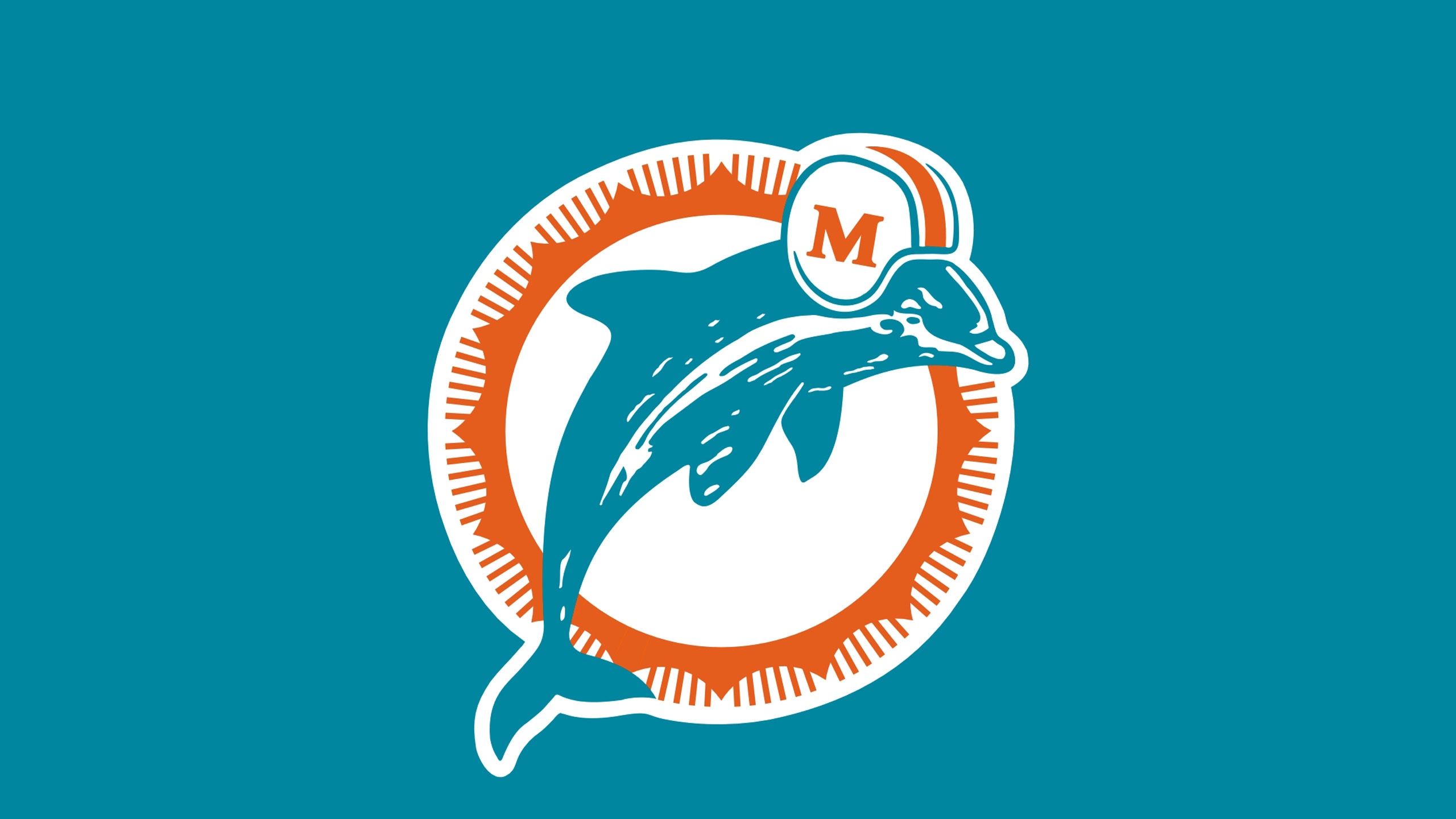 Wallpaper Miami Dolphins, Logo, Football Club, Miami - Miami Dolphins Retro Logo - HD Wallpaper 