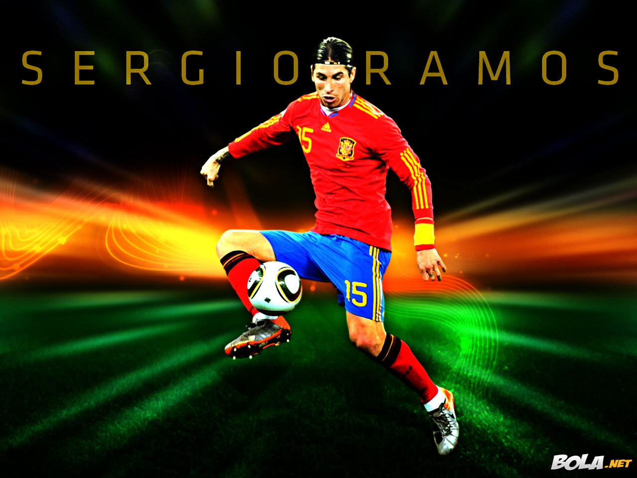 Colorful Background Sergio Ramos - Sergio Ramos Wallpaper 2011 - HD Wallpaper 
