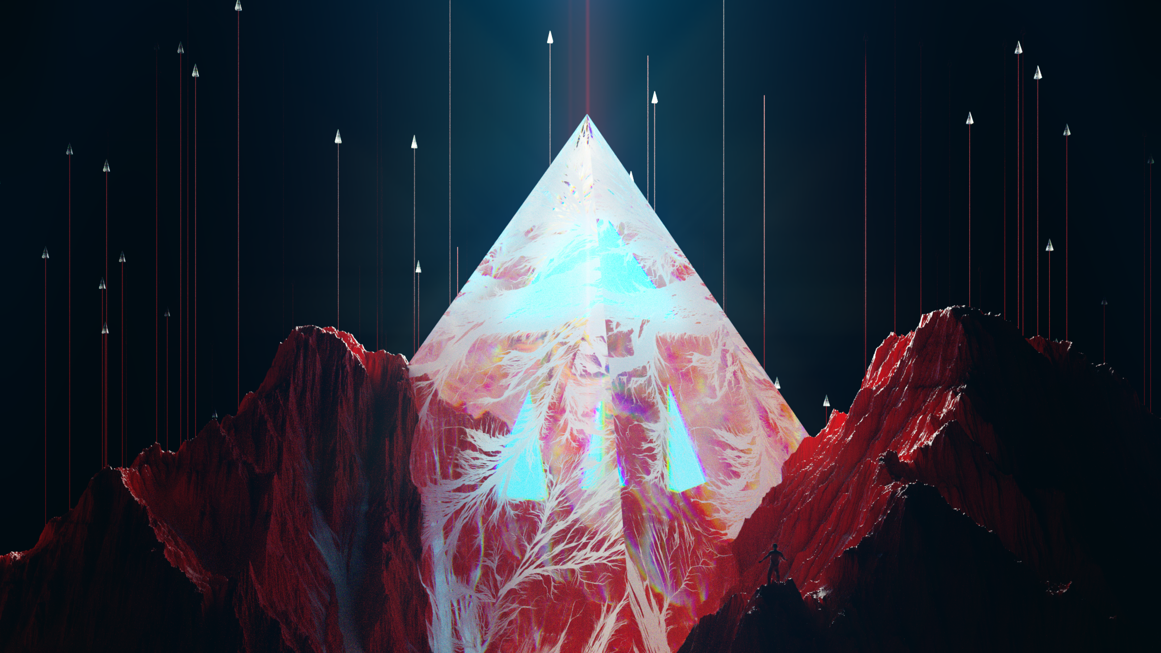 Mountains In Digital Art - HD Wallpaper 