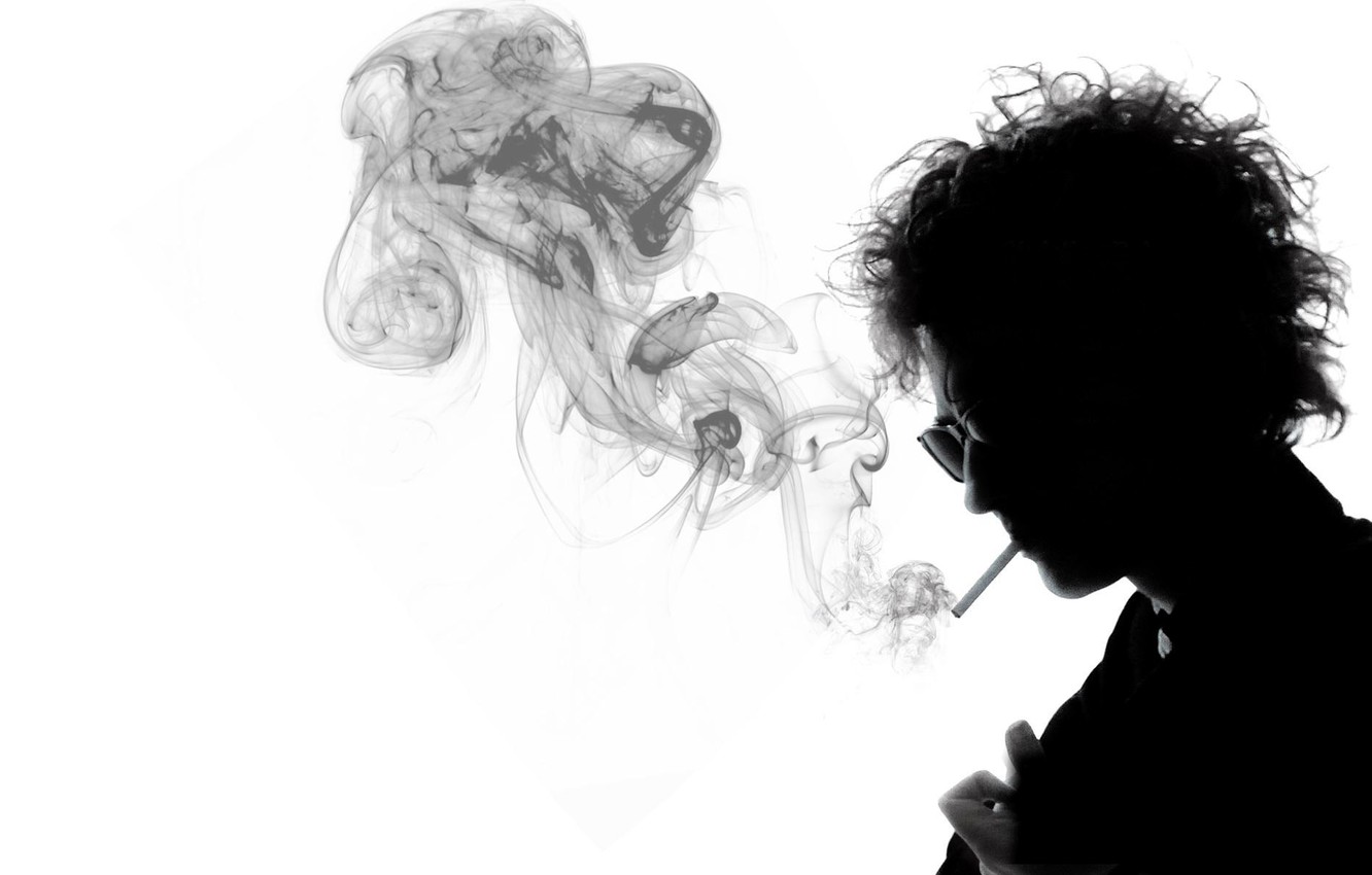 Photo Wallpaper Black And White, Smoke, Cigarette, - Bob Dylan Folk - HD Wallpaper 
