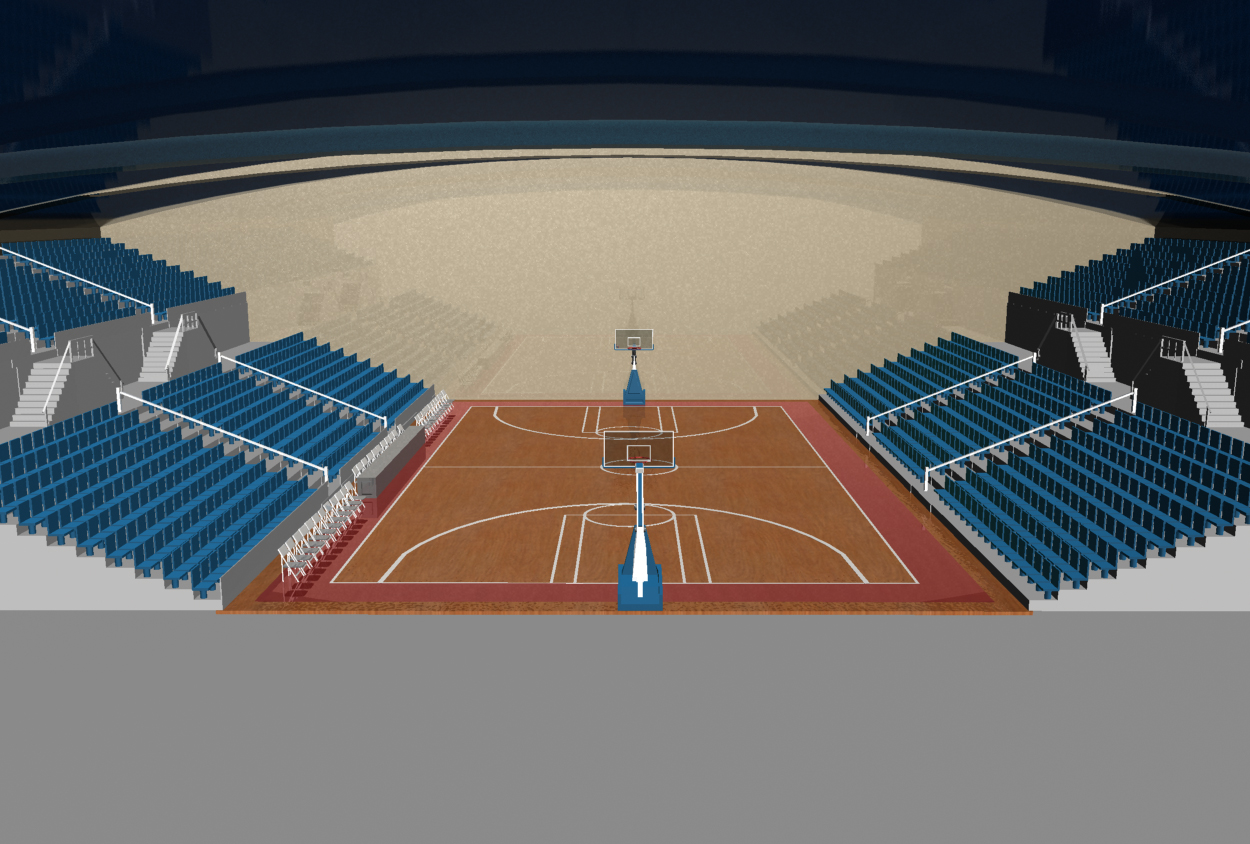 Basketball Court 3d - HD Wallpaper 