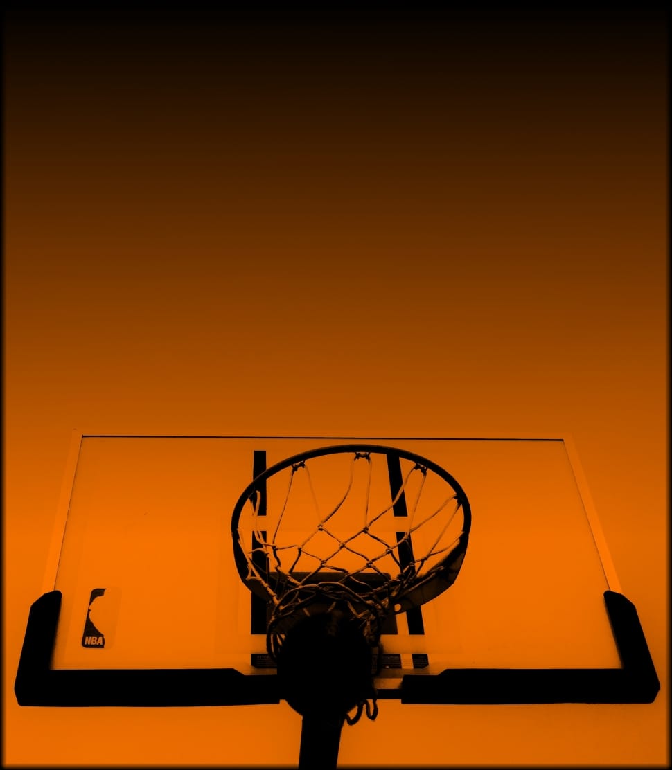 Black And White Basketball Hoop Preview - Sunset In Basketball Ring - HD Wallpaper 