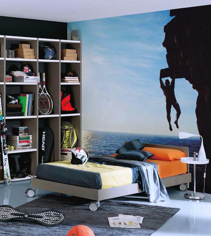 Bed Wall Design For Teenage Boys - HD Wallpaper 
