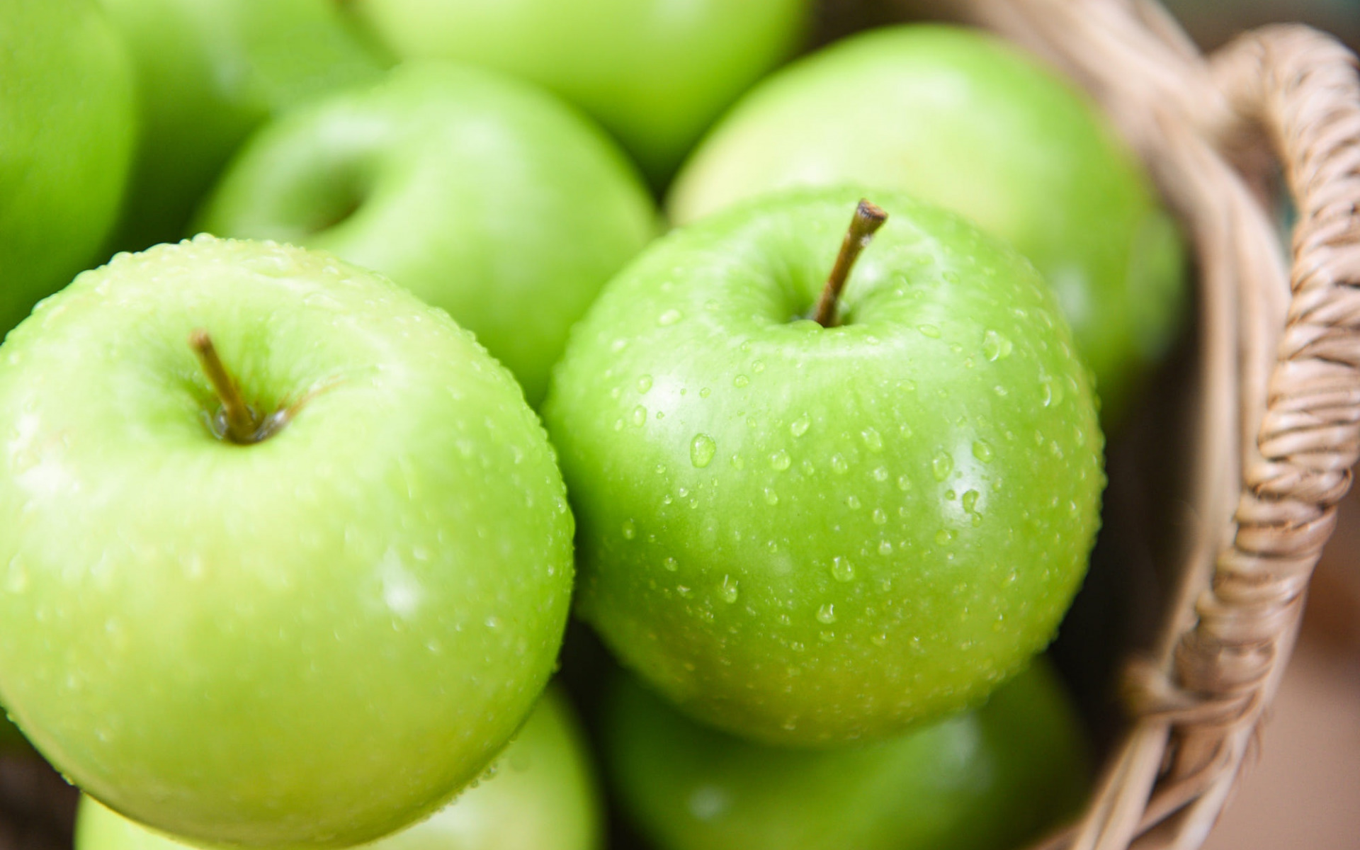 Green Apples, Fruits, Basket With Apples, Background - Apples Background - HD Wallpaper 