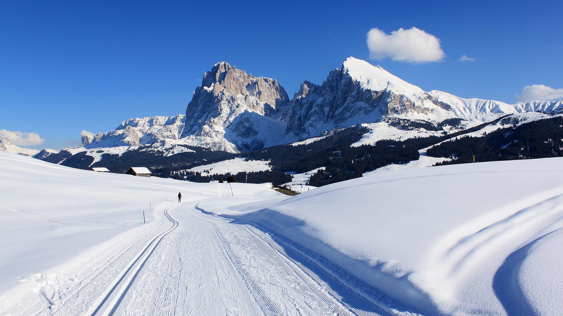 Cross Country Skiing - Plattkofel - HD Wallpaper 