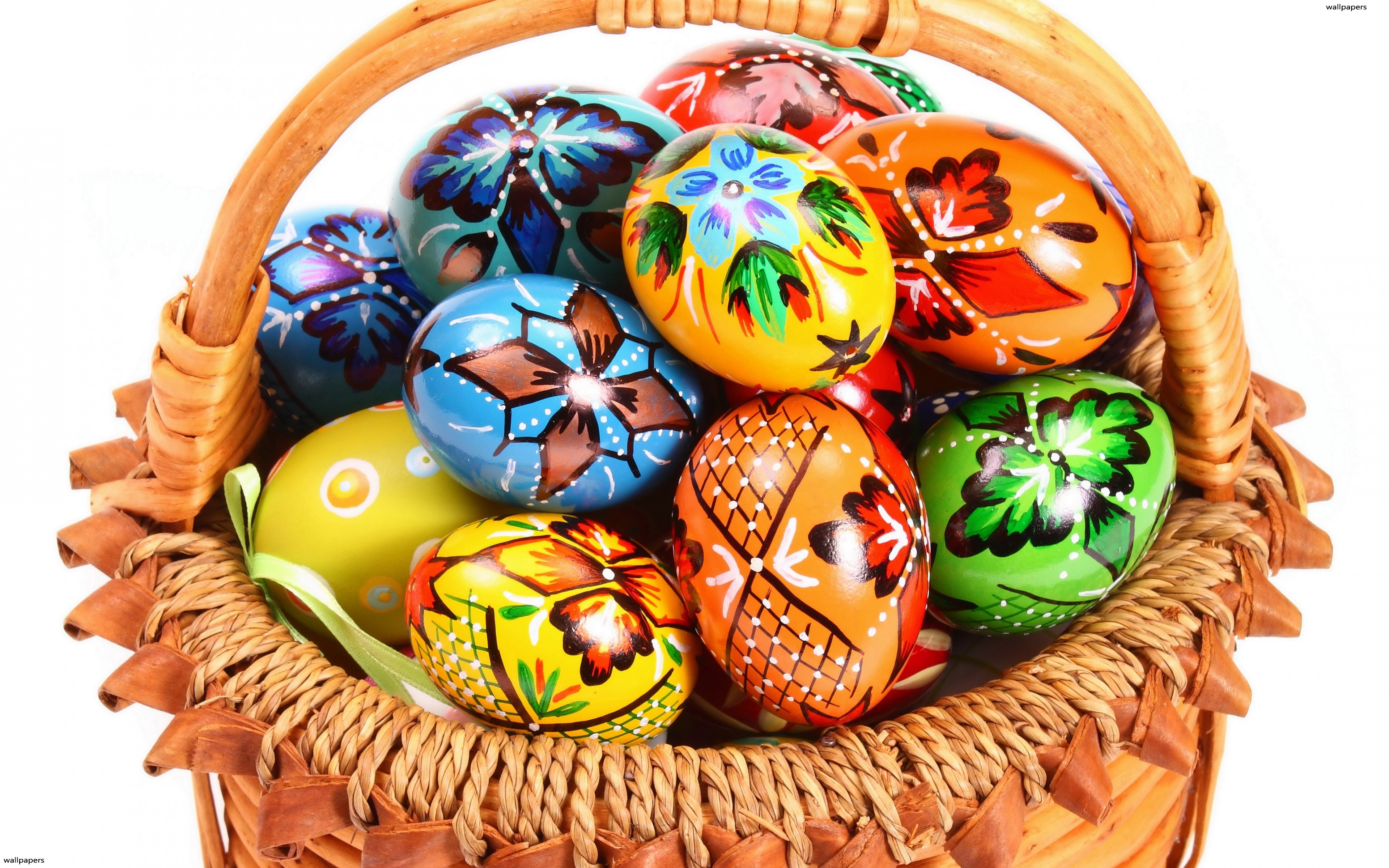 Basket Of Easter Eggs - HD Wallpaper 