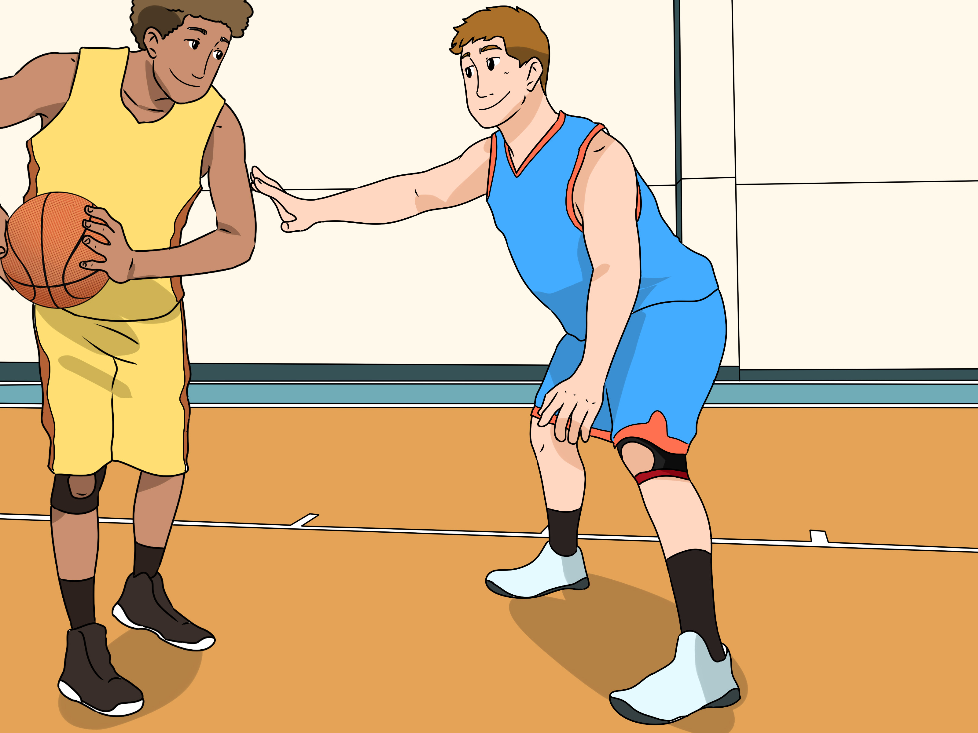 Image Titled Play Defense In Basketball Step - Offence And Defence Basketball - HD Wallpaper 