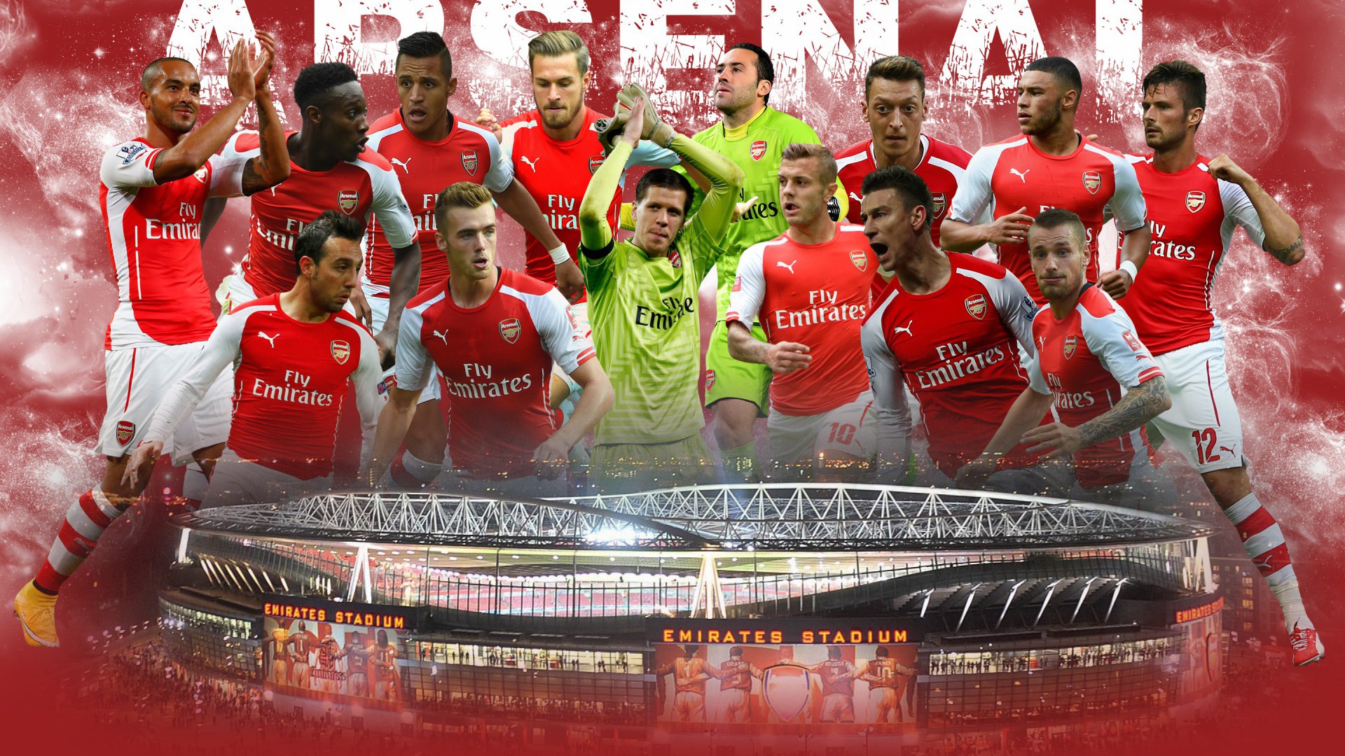 2015 Arsenal Fc Football Team Hd Wallpaper - Emirates Stadium London England - HD Wallpaper 