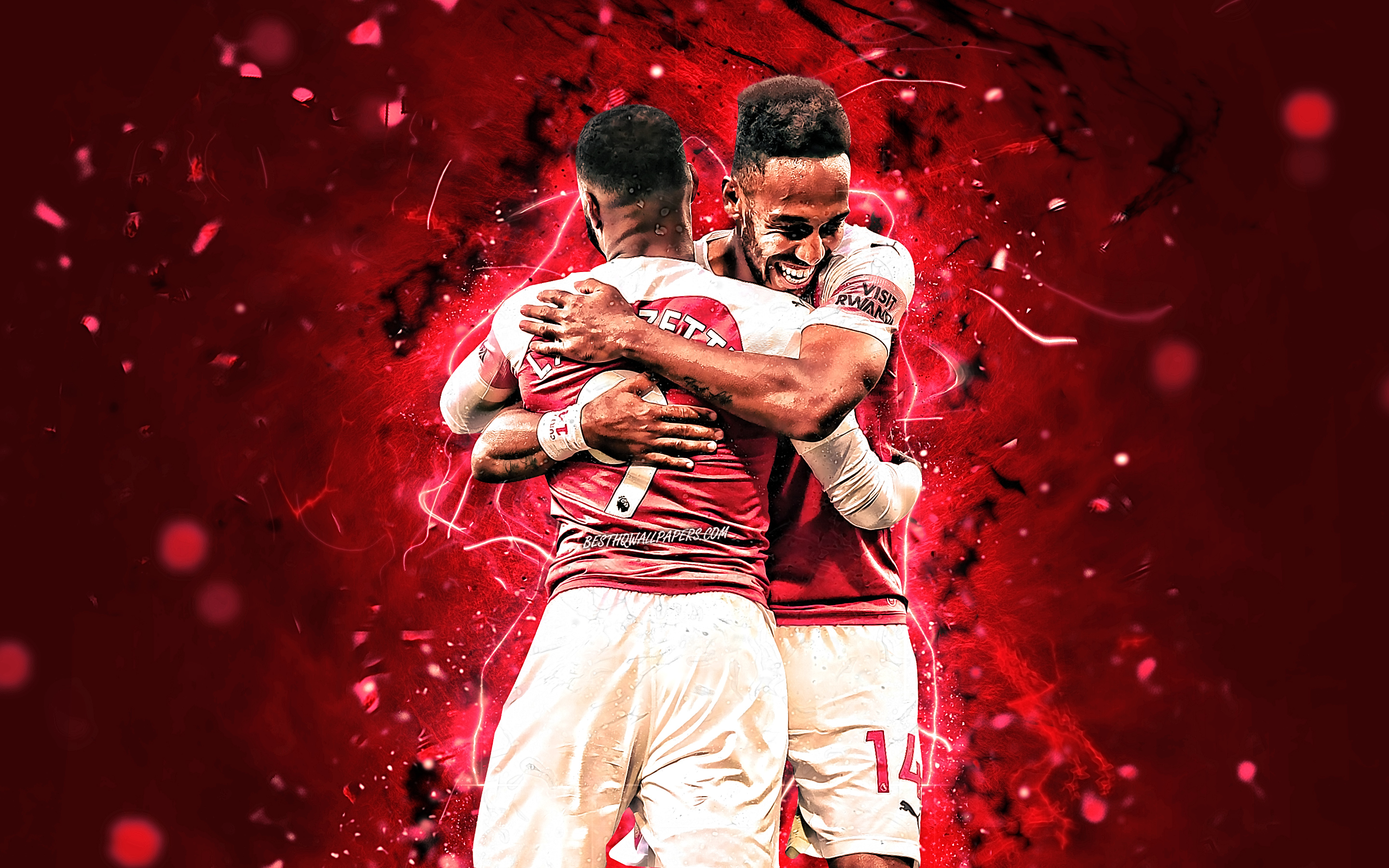 Pierre-emerick Aubameyang, Alexandre Lacazette, Goal, - Aubameyang Wallpaper Aubameyang And Lacazette - HD Wallpaper 