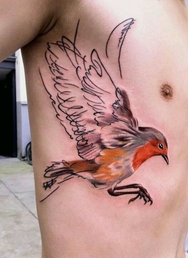 Bird Tattoo Designs - Watercolor Robin Tattoo - HD Wallpaper 