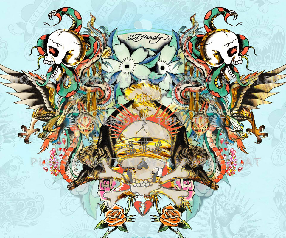 Cool Tattoo Art Abstract Fantasy Mind Ed - Ed Hardy - HD Wallpaper 