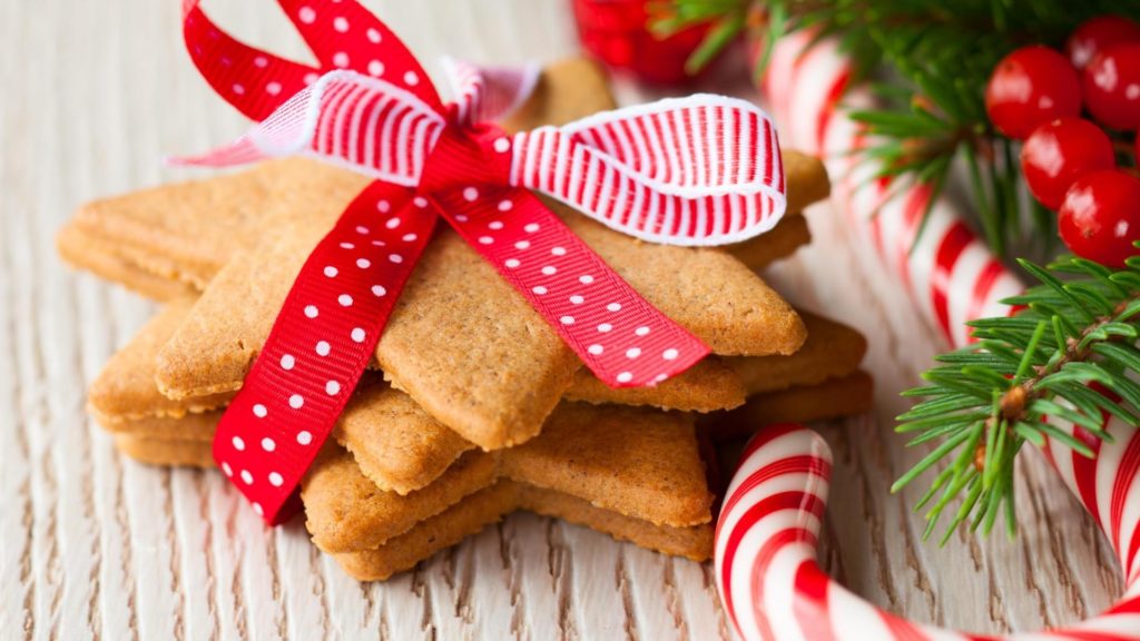 2018 Happy Christmas Cookies Fresh Food Wallpapers - Новогодние Картинки С Леденцами - HD Wallpaper 