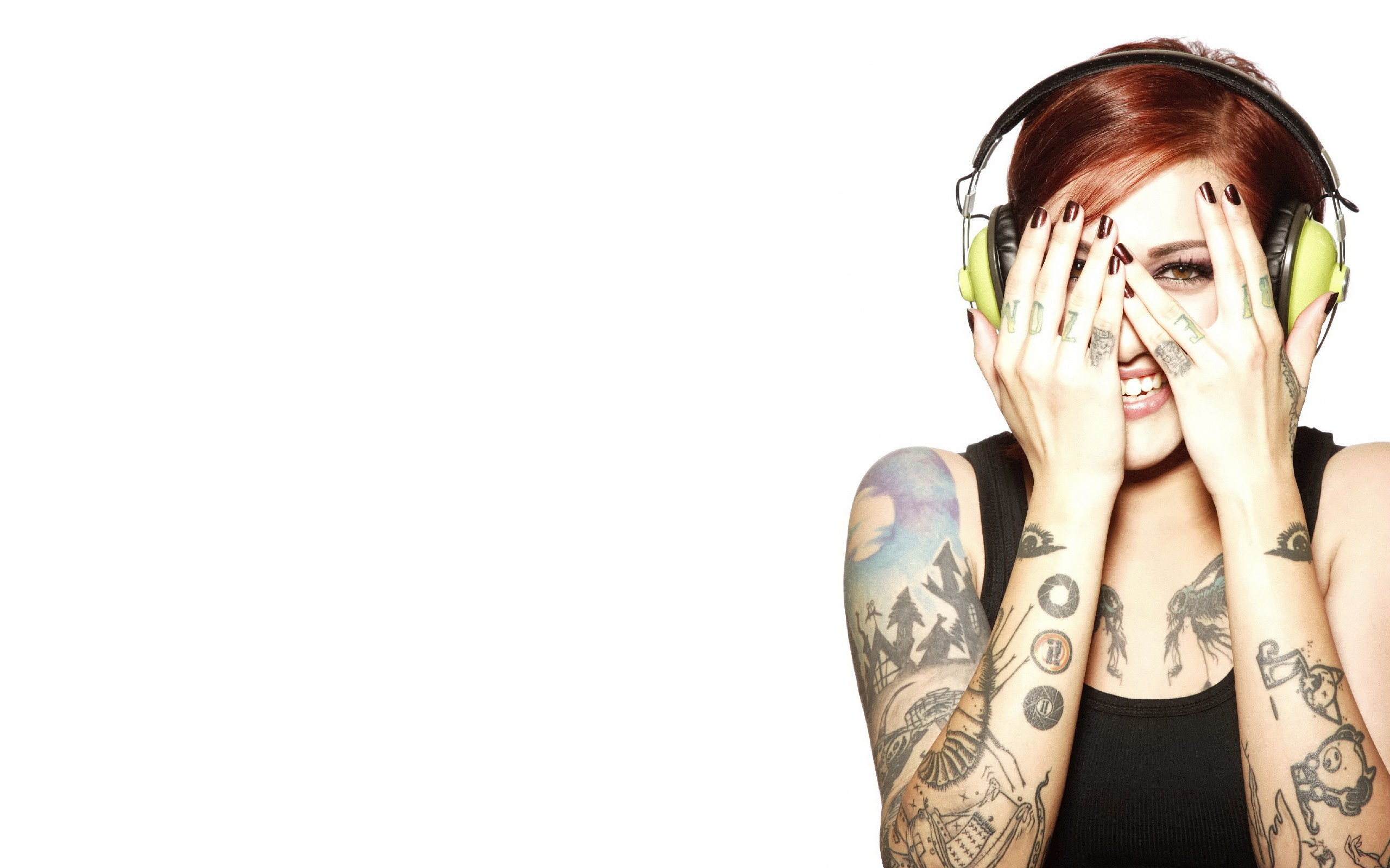 Tato Wallpaper - Tattoo Headphones Face - HD Wallpaper 