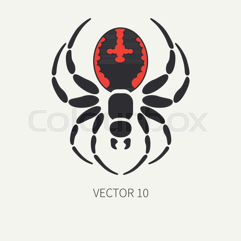 Cartoon Black Widow Spider