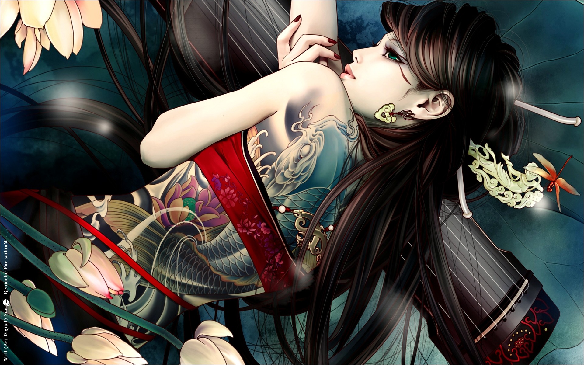 Beautiful Cool Girl Back Tattoo Anime Hd Wallpaper - Yakuza Girl Anime - HD Wallpaper 