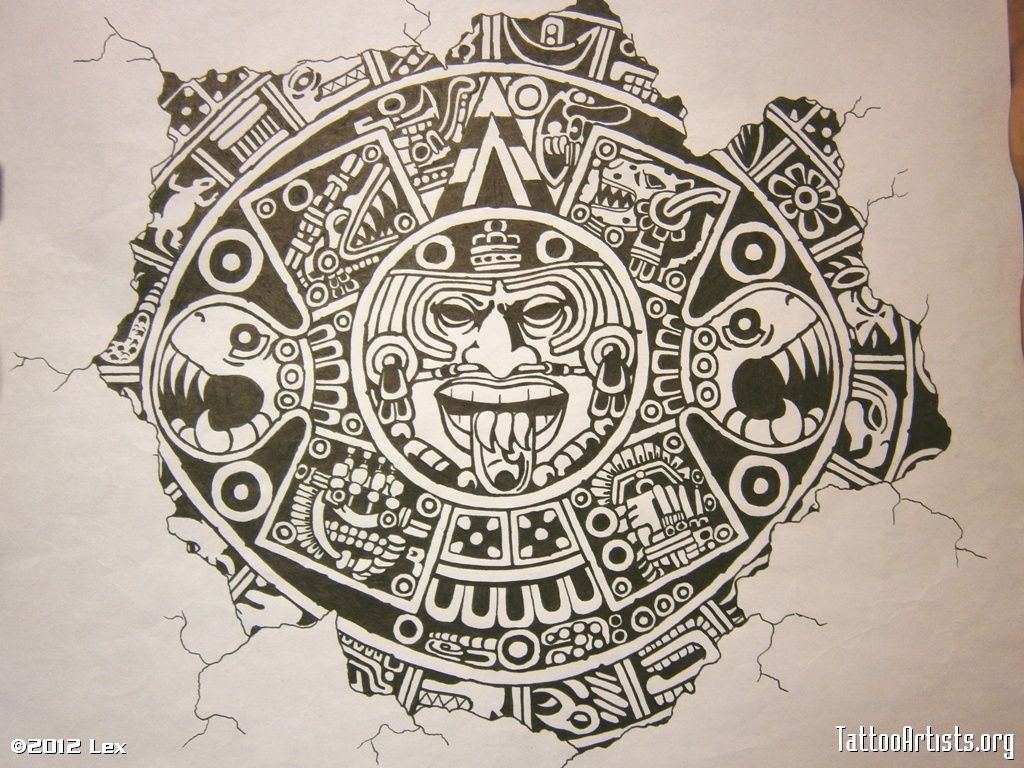 Aztec Calendar Wallpaper Group With 57 Items - Aztec Calendar Tattoo Design - HD Wallpaper 